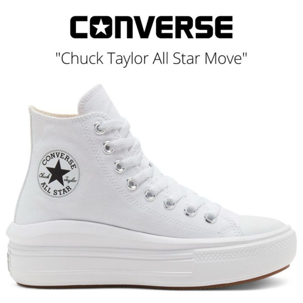 Converse Women's Chuck Taylor All Star Move High-Top White Sneakers